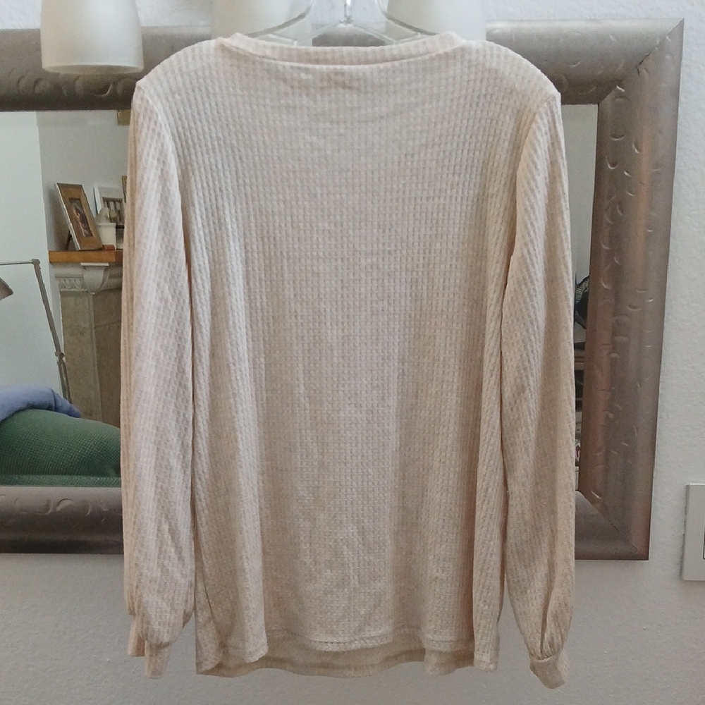 BiBi Beige Sweatshirt with Leopard Print and Lace - Picture 5 of 6